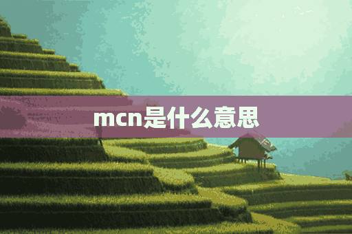 mcn是什么意思(mcn是什么意思抖音)